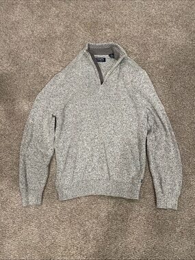 Chaps Men’s Heather Gray Half-Zip Knit Sweater